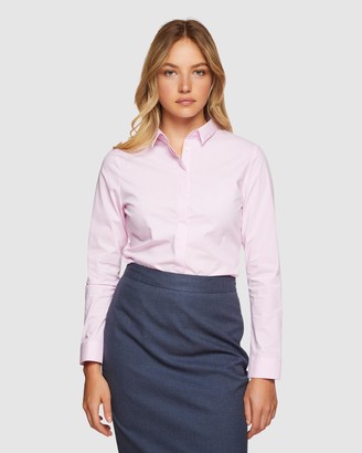 Oxford Women's Shirts & Blouses - Angel Striped Stretch Shirt - Size One Size, 8 at The Iconic