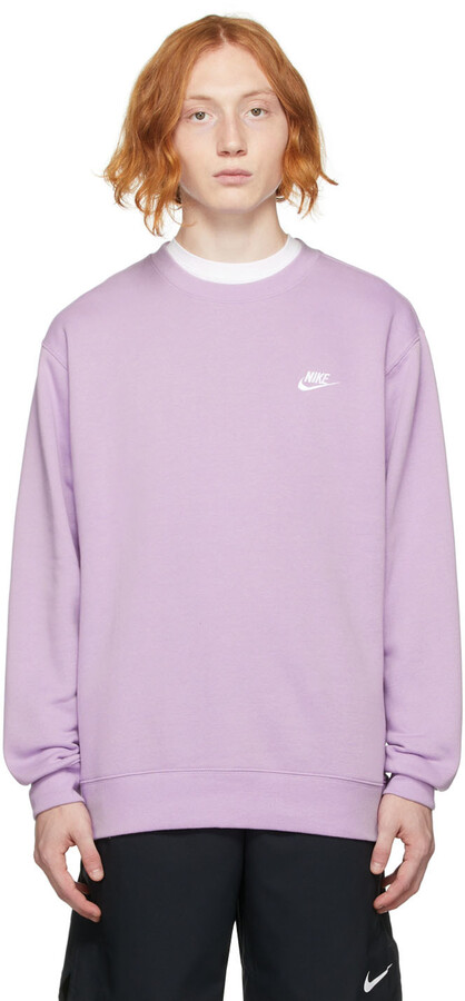 Nike Purple Fleece Sportswear Club Sweatshirt - ShopStyle