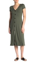 Thumbnail for your product : Love, Fire V-Neck Button Front Jersey Midi Dress