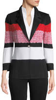 Thumbnail for your product : Misook Block-Striped One-Button Jacket