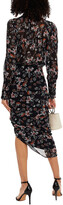Thumbnail for your product : Veronica Beard Shaia Wrap-effect Embellished Floral-print Crepe Dress