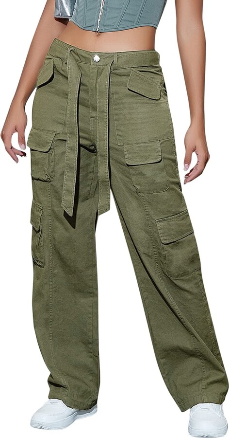 Generic 2023 Cargo Pants Woman Relaxed Fit Y2K Baggy Cargo Pants Flap ...