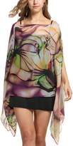 Thumbnail for your product : Zeagoo Womens Floral Printed Chiffon Caftan Poncho Tunic Top
