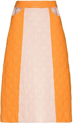 Dodo Bar Or Teri two-tone quilted midi skirt
