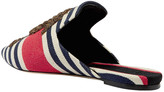 Thumbnail for your product : Sanayi 313 Embroidered Striped Canvas Mules