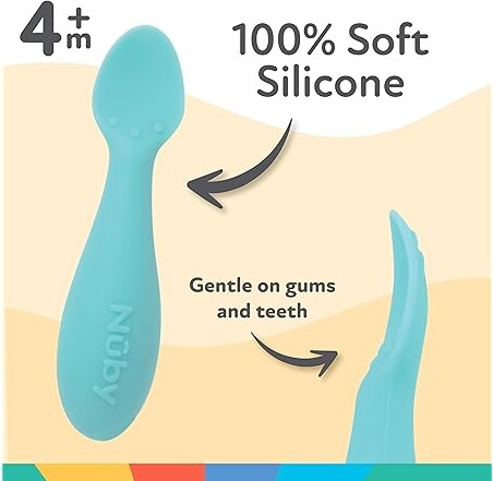 Nuby Silicone Mini Spoons - (2-Pack) Baby-Led Wea