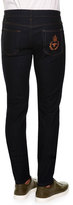 Thumbnail for your product : Dolce & Gabbana Five-Pocket Slim-Fit Jeans with Embroidered Pocket, Navy