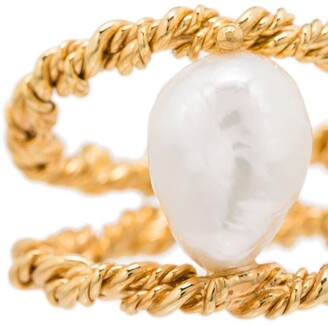 Joanna Laura Constantine Twist Wire gold-plated pearl ring