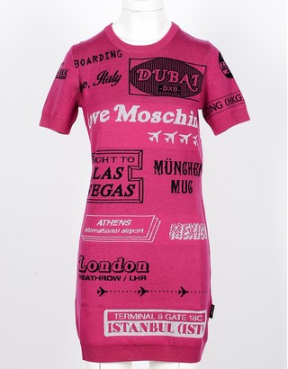 Love Moschino Fuchsia Wool Blend Women's Mini Dress