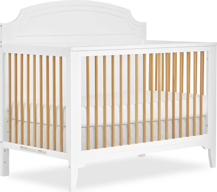 Dream On Me Milton 5 in 1 Convertible Crib made with Sustainable New Zealand Pinewood, White And Natural
