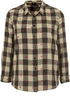 Thumbnail for your product : Topshop Heart Embroidered Check Shirt