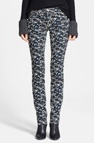 Thumbnail for your product : Tory Burch 'Blaire' Floral Print Super Skinny Jeans (Sandshell Nouveau)