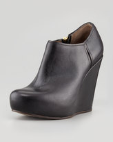 Thumbnail for your product : Marni Polished Leather Wedge Bootie, Black