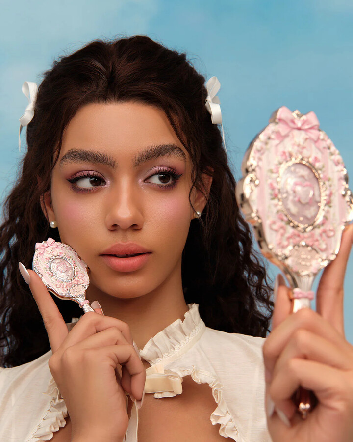 NONE Flower Know Bunny Garde Series Makeup Tools Makeup Hand-held Mirror