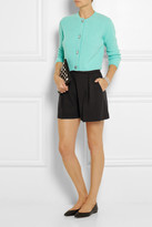 Thumbnail for your product : Miu Miu Pleated stretch-wool crepe shorts