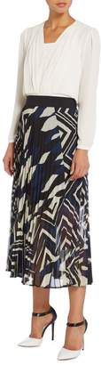 Marella Fiuggi abstract print pleated skirt