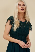 Thumbnail for your product : Little Mistress Bridesmaid Sonja Emerald Green Lace Maxi Dress