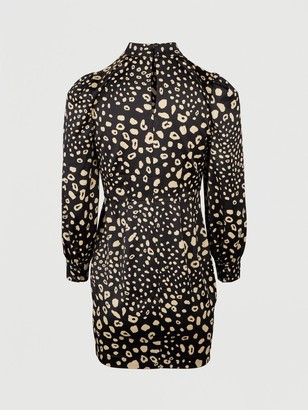 michelle keegan high neck printed mini dress