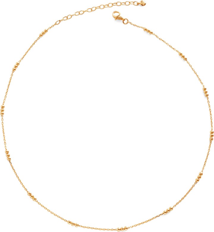 Monica Vinader Gold Vermeil Triple Beaded Chain Necklace