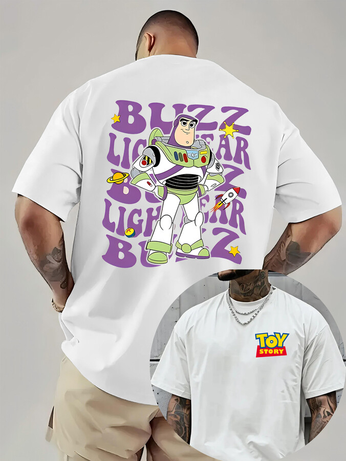 New Disney Men & apos;S T-shirt Toy Story Superhero Cartoon Couple T Shirt Unisex Women Summer Cotton Oversize Tees Gift Casual Tops