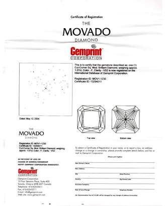 Movado Platinum Diamond Womens Engagement Ring