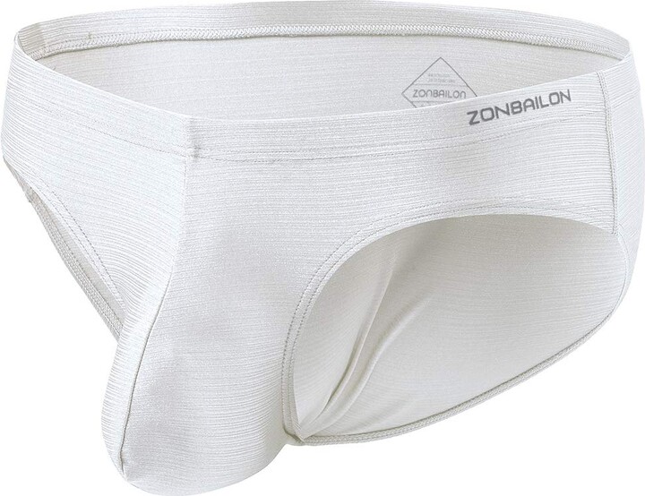 Zonbailon Mens Sexy Bulge Enhancing Briefs Underwear Men Low Rise Ice Silk  Lightweight Stretch Smooth Comfy Tagless Undies - ShopStyle