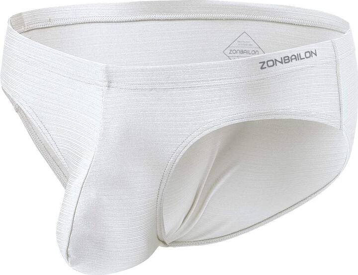 ZONBAILON Men's Sexy Underwear Briefs Bulge Enhancing Pouch Silk