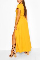 Thumbnail for your product : boohoo Plunge Front Tie Wrap Maxi Dress