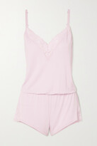 Thumbnail for your product : Eberjey Rosalia Lace-trimmed Stretch-modal Pajama Set - Purple