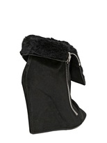 Thumbnail for your product : Giuseppe Zanotti 110mm Suede & Lapin Fur Wedge Boots