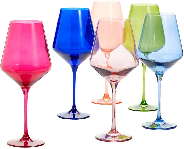 Estelle Colored Glass Set of 6 Wine Glasses ShopStyle