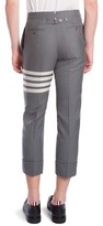 Thumbnail for your product : Thom Browne Stripe Backstrap Wool Trousers