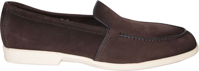Santoni Round Toe Slip-On Loafers