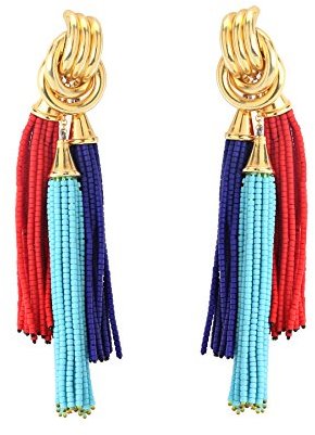 Katerina Psoma Women's Multicolour Beaded Tassels Earrings