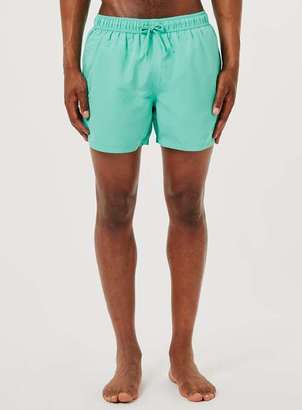 Topman Mint Green Embroidered Swim Shorts