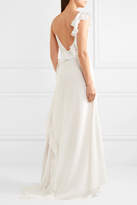 Thumbnail for your product : Jonathan Simkhai Lace-trimmed Swiss-dot Silk-georgette Gown - Ivory