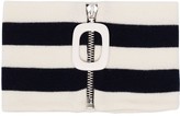 Thumbnail for your product : J.W.Anderson Navy And Cream Striped Zip Up Wool Neck Cuff