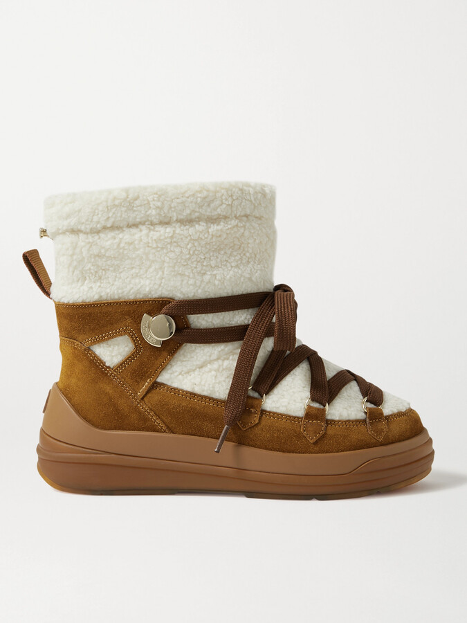Moncler - Insolux Suede And Shearling Snow Boots - Brown