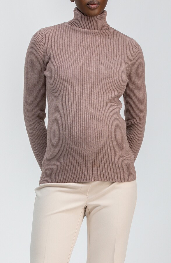 PIETRO BRUNELLI MATERNITY Aurora Rib Turtleneck Maternity Sweater