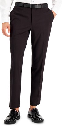 INC International Concepts Men's Slim-Fit Burgundy Solid Suit Pants, Created for Macy's