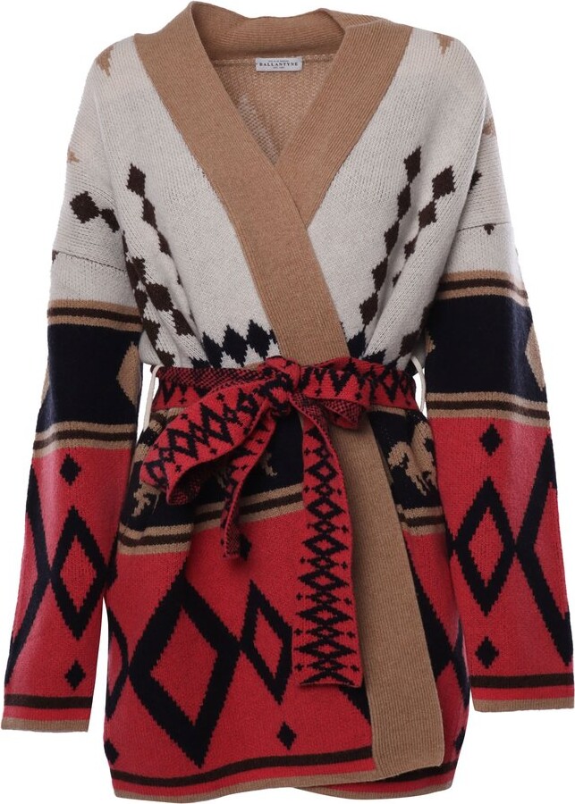 Ballantyne Belted Knitted Cardigan - ShopStyle Knitwear 