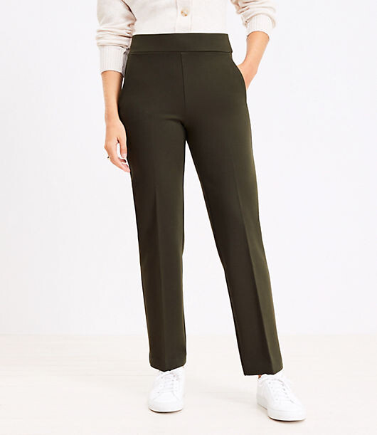 LOFT Pull On Straight Pants in Ponte - ShopStyle
