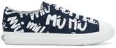 Thumbnail for your product : Miu Miu printed denim sneakers