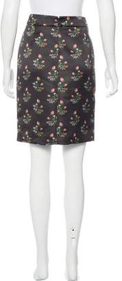 Derek Lam Floral Print Knee-Length Skirt