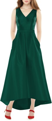 Alfred Sung Satin High/Low Gown