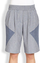 Thumbnail for your product : Thakoon Contrast Striped Stretch Cotton Bermuda Shorts