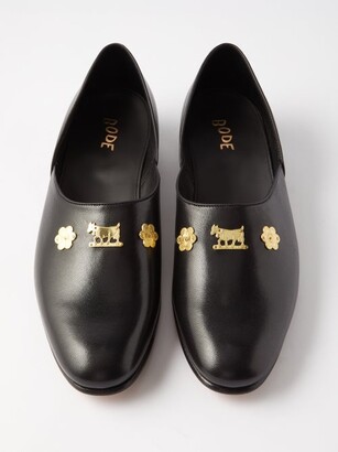 Bode House Appenzeller Leather Shoes - Black Gold - ShopStyle Slip 