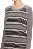 Thumbnail for your product : Qi Julia Cashmere Striped Stitch Sweater