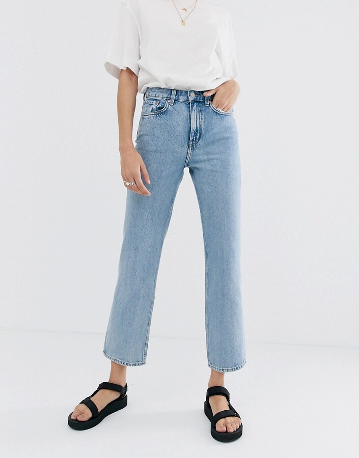 Weekday Voyage cotton straight jeans in light blue - ShopStyle