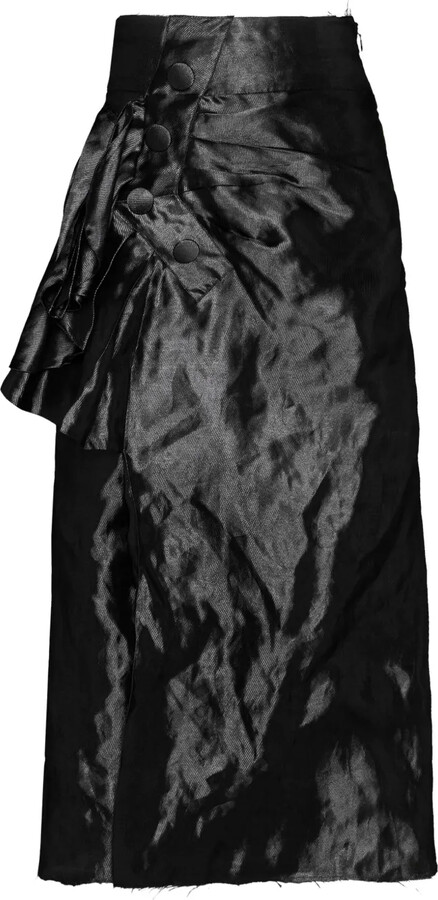 Maison Margiela draped Lurex midi skirt